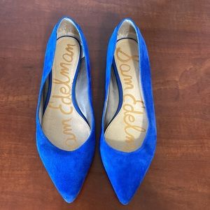 Sam Edelman blue suede pointed toe flat
